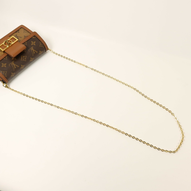 LOUIS VUITTON Monogram Reverse Dauphine金扣鏈帶肩背袋-6