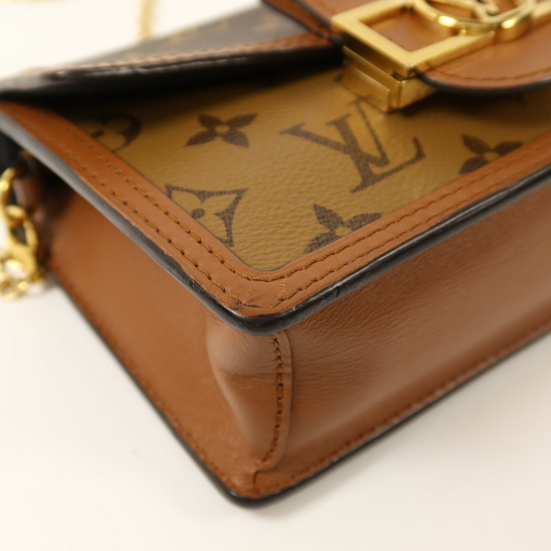 LOUIS VUITTON Monogram Reverse Dauphine金扣鏈帶肩背袋-8