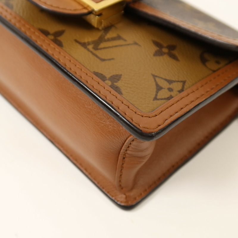 LOUIS VUITTON Monogram Reverse Dauphine金扣鏈帶肩背袋-9