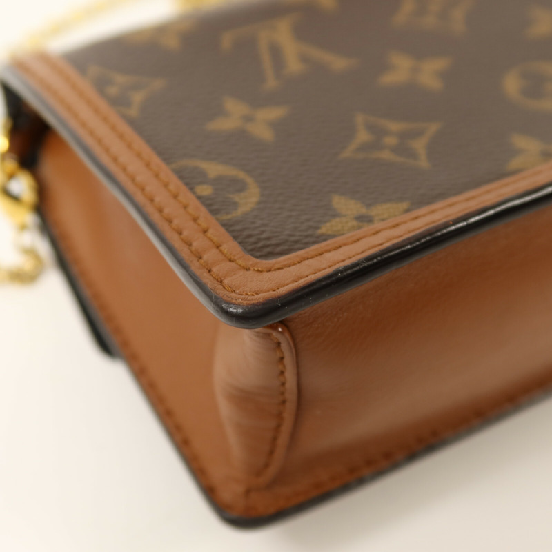 LOUIS VUITTON Monogram Reverse Dauphine金扣鏈帶肩背袋-10