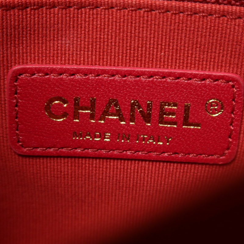 CHANEL 牛皮皮革Chain Shoulder金扣鏈帶手挽肩背兩用袋-5