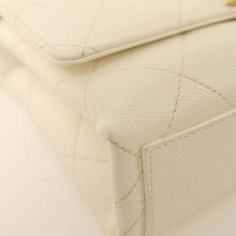 CHANEL 牛皮皮革Chain Shoulder金扣鏈帶手挽肩背兩用袋-11