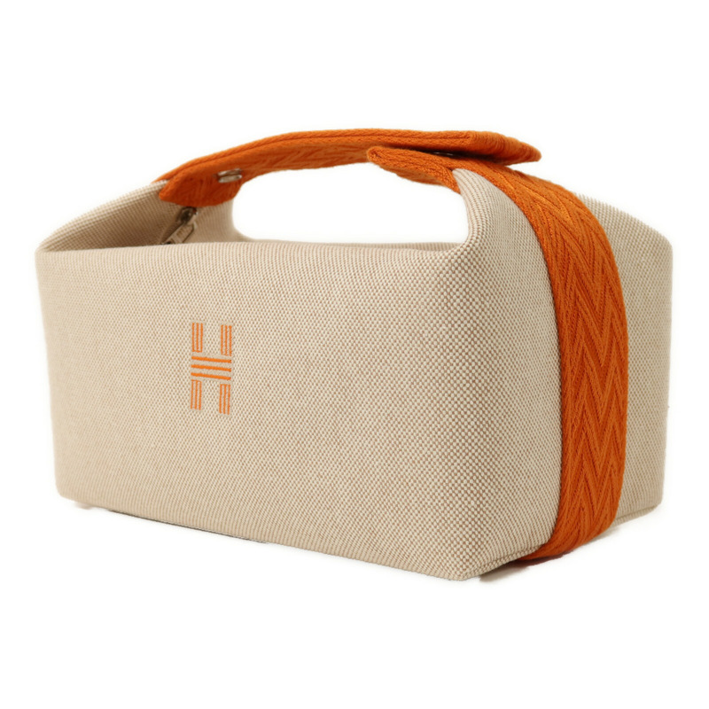 HERMES 帆布Bride A Brac PM銀扣手挽袋-2