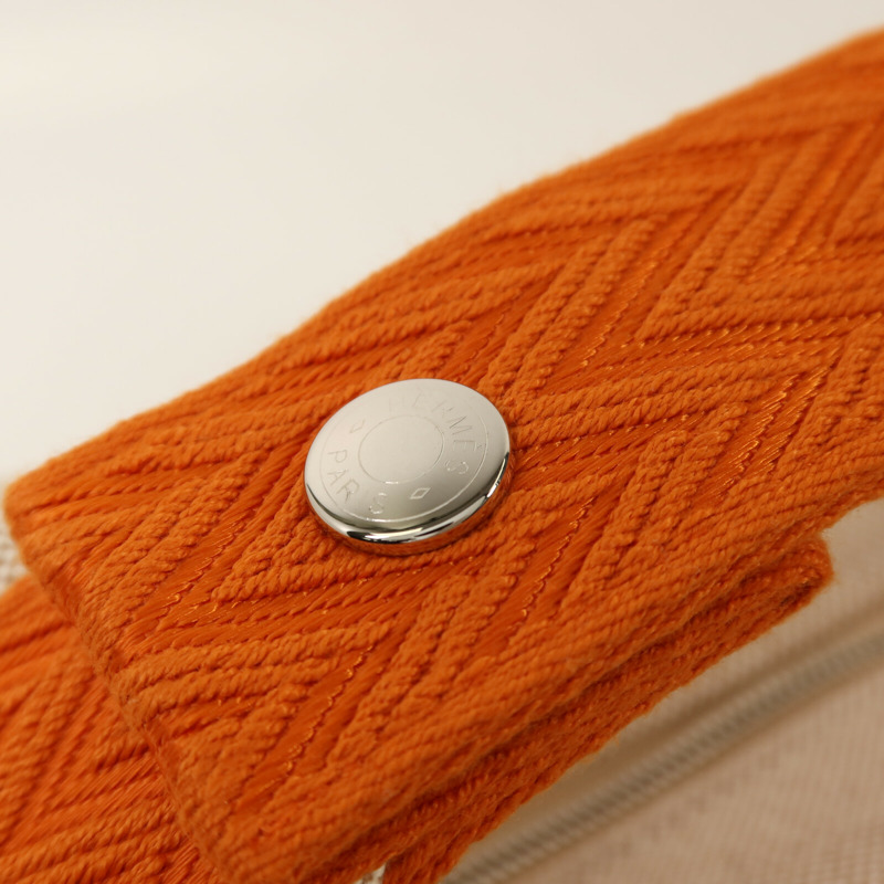 HERMES 帆布Bride A Brac PM銀扣手挽袋-6