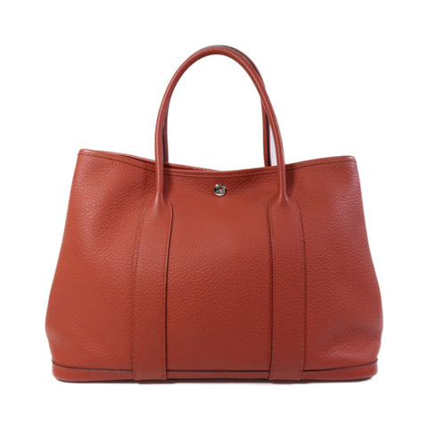 HERMES Negonda皮革Garden Party PM銀扣手挽袋sanguine