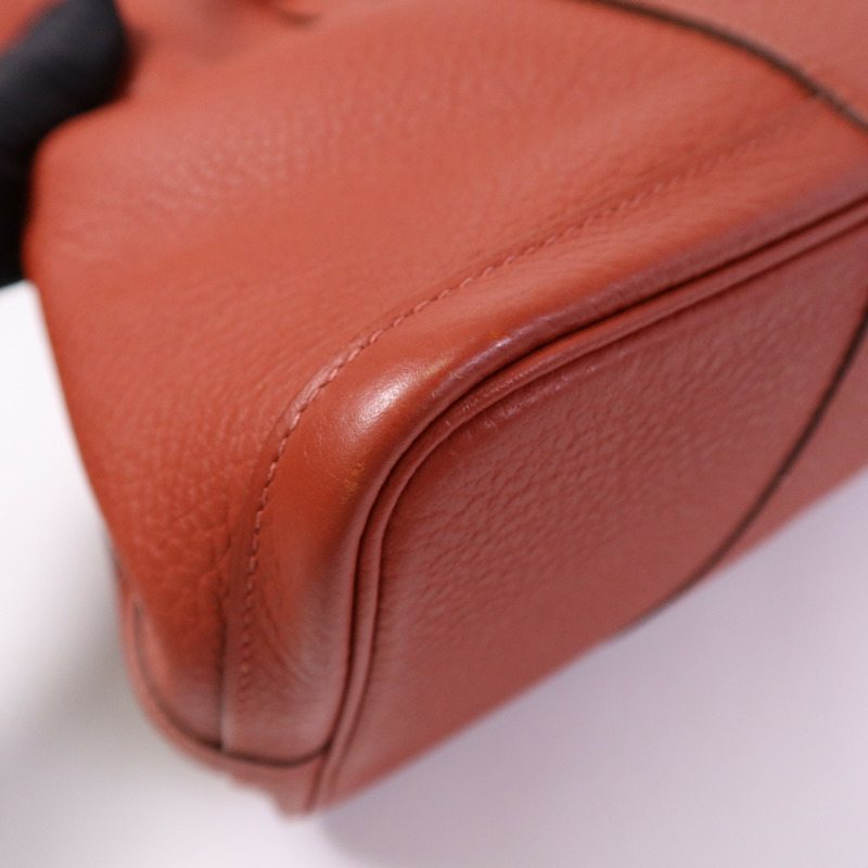 HERMES Negonda皮革Garden Party PM銀扣手挽袋sanguine-7