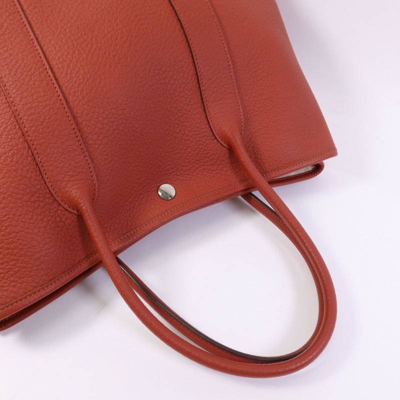 HERMES Negonda皮革Garden Party PM銀扣手挽袋sanguine-8