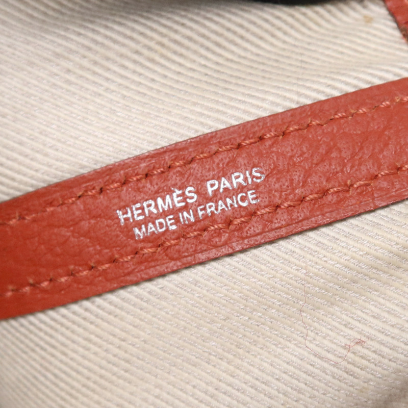 HERMES Negonda皮革Garden Party PM銀扣手挽袋sanguine-11