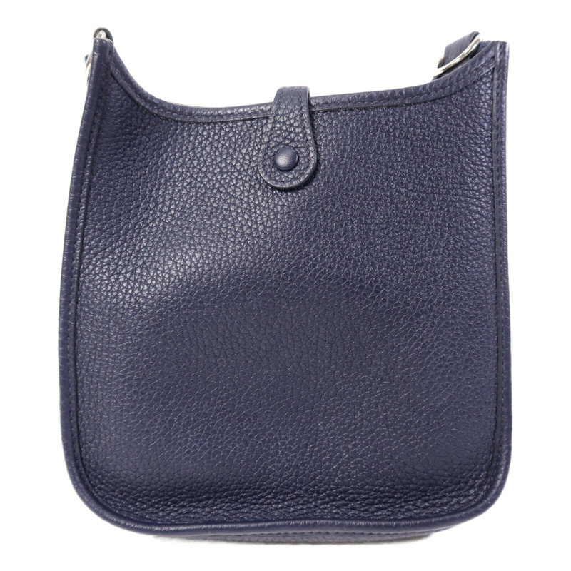 HERMES Clemence皮革Evelyne TPM銀扣肩背袋Bleu Nuit-1