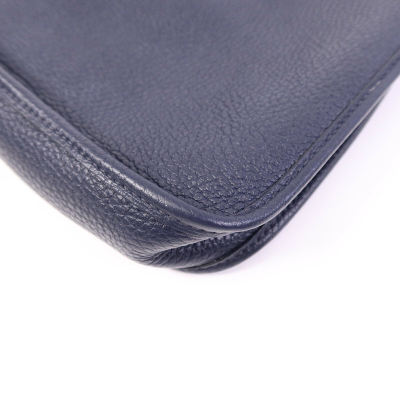HERMES Clemence皮革Evelyne TPM銀扣肩背袋Bleu Nuit-6