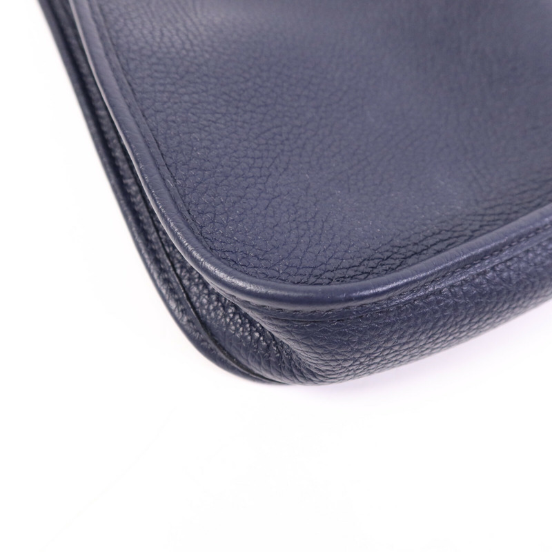HERMES Clemence皮革Evelyne TPM銀扣肩背袋Bleu Nuit-7