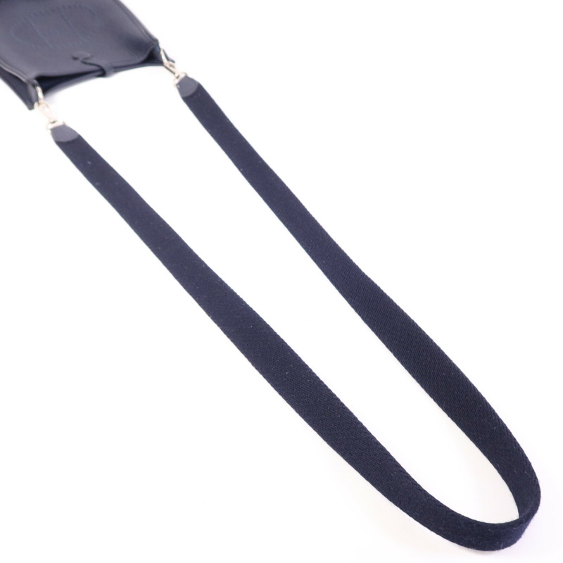 HERMES Clemence皮革Evelyne TPM銀扣肩背袋Bleu Nuit-8