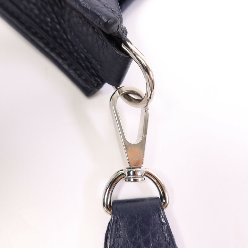 HERMES Clemence皮革Evelyne TPM銀扣肩背袋Bleu Nuit-9
