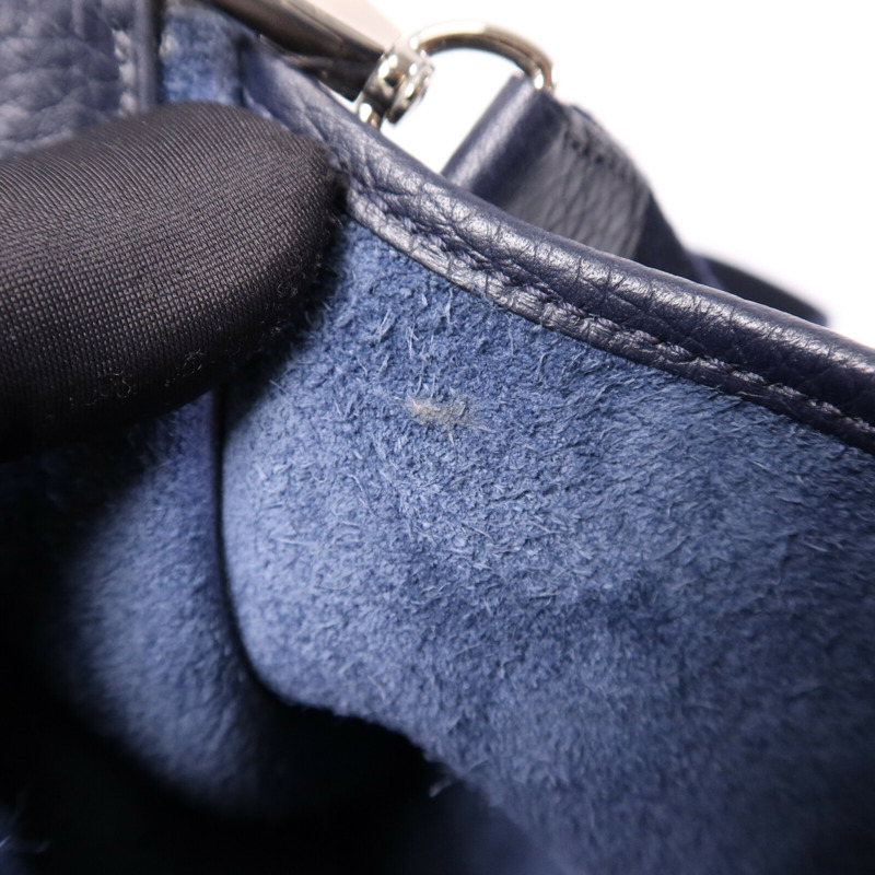 HERMES Clemence皮革Evelyne TPM銀扣肩背袋Bleu Nuit-11