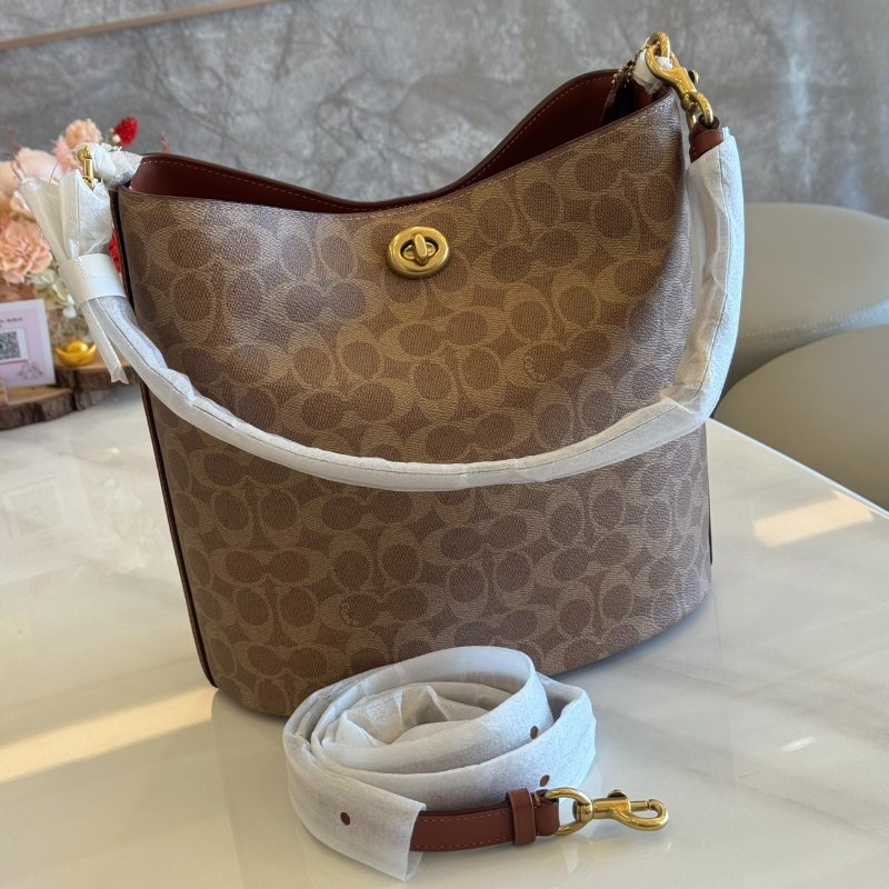 *SHIHNA名牌精品* COACH WILLOW 帆布柔軟水桶包-0