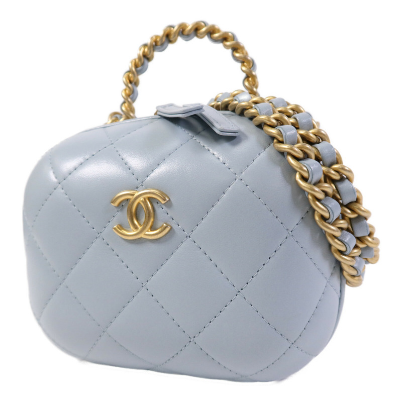 CHANEL 羊皮皮革CC Bubble Vanity金扣鏈帶肩背袋-2