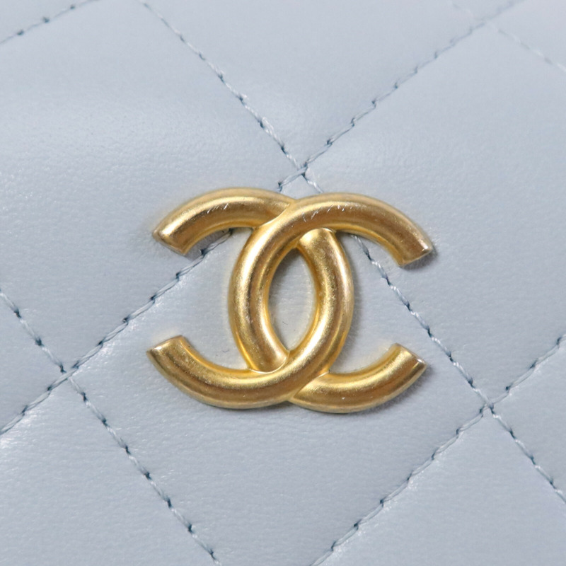 CHANEL 羊皮皮革CC Bubble Vanity金扣鏈帶肩背袋-9