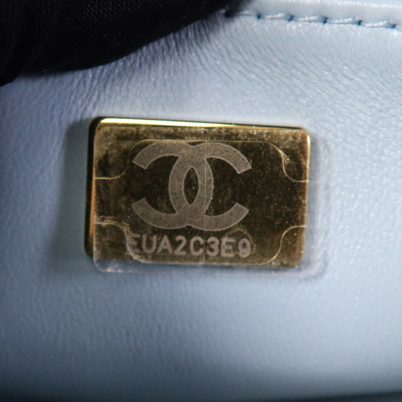 CHANEL 羊皮皮革CC Bubble Vanity金扣鏈帶肩背袋-12