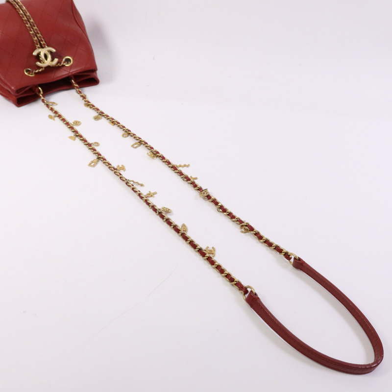 CHANEL 牛皮皮革Egyptian Amulet金扣鏈帶肩背袋-8