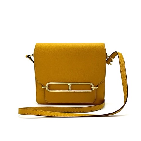 HERMES愛馬仕Roulis mini馬戲團黃金扣豬鼻子單肩斜挎包