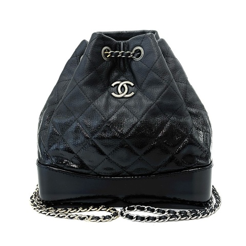 CHANEL香奈兒漸變黑色流浪雙肩包小號