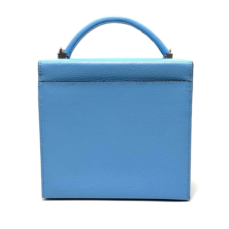 HERMES愛馬仕糖果藍銀扣Cinhetic18盒子手提單肩斜挎包-2