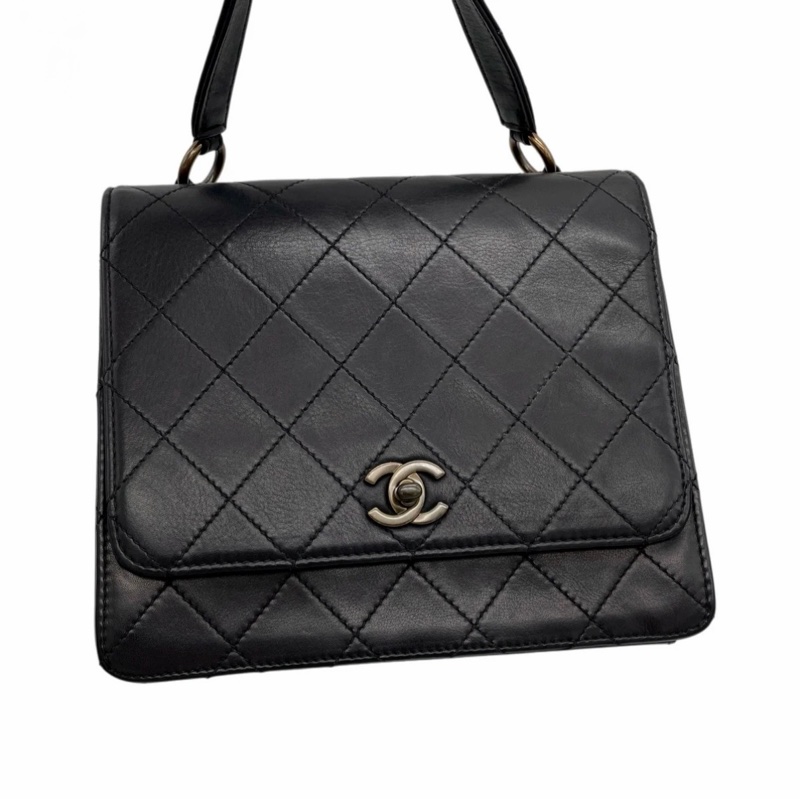 「JL精品代購」9新 Chanel菱格牛皮做舊五金小Kelly型包包-2