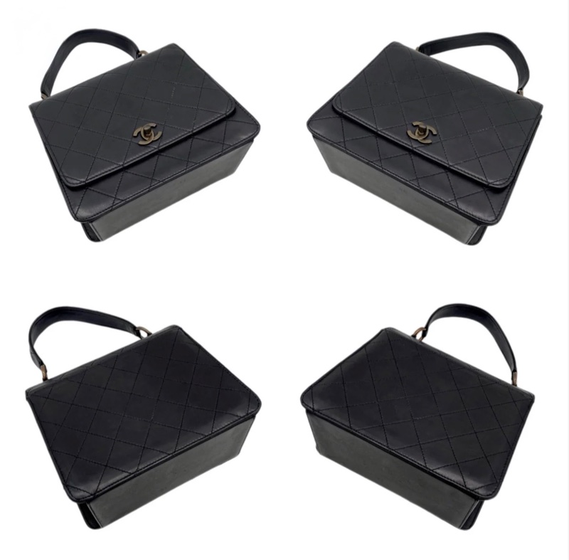「JL精品代購」9新 Chanel菱格牛皮做舊五金小Kelly型包包-7