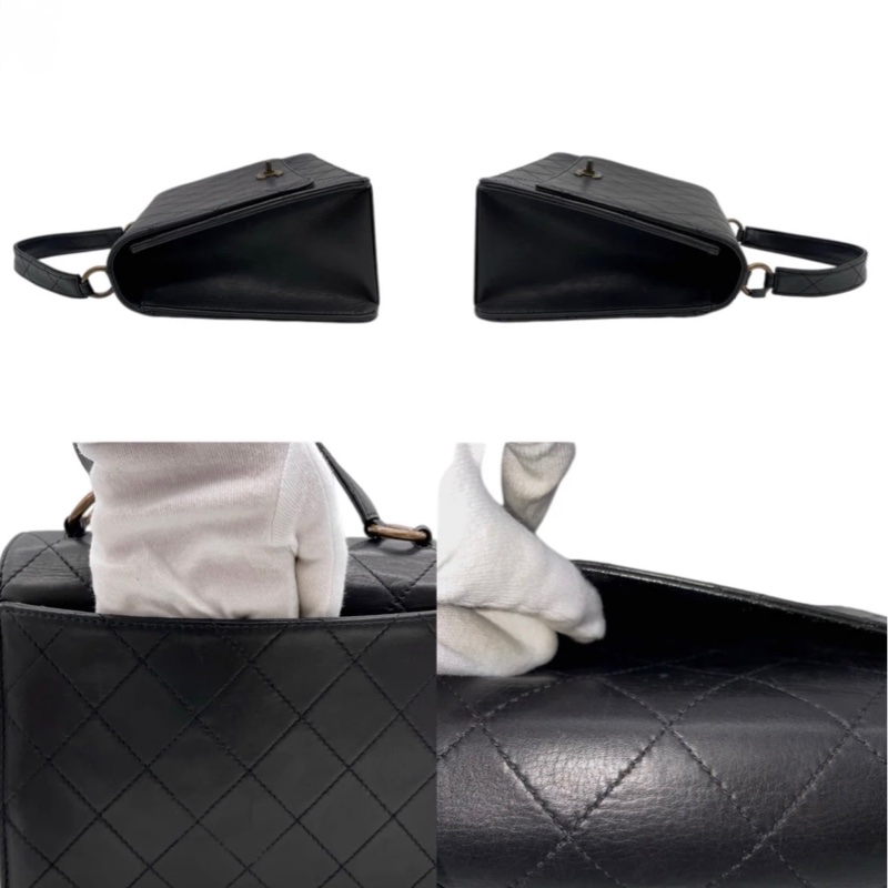 「JL精品代購」9新 Chanel菱格牛皮做舊五金小Kelly型包包-8