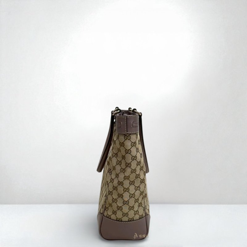 JS1275-GUCCI 緹花拼淺粉紫色牛皮托特包 257062-1