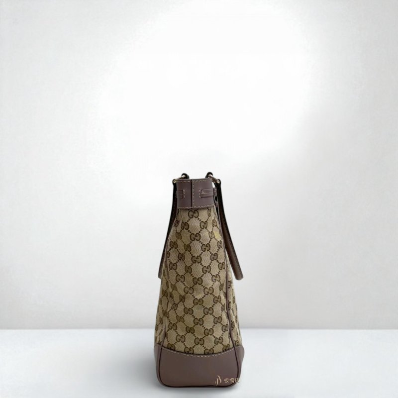 JS1275-GUCCI 緹花拼淺粉紫色牛皮托特包 257062-2