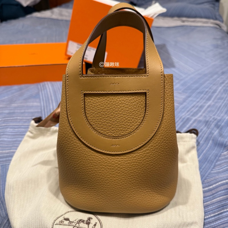 Hermes in the loop 18 餅乾色 豬鼻菜籃子 送Twilly 全新閑置品 全配-8