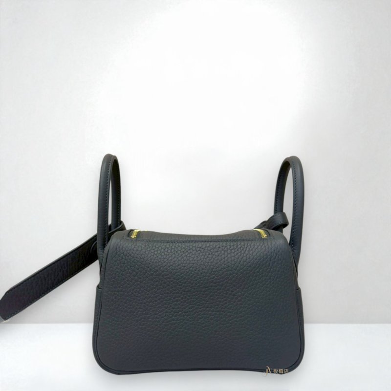 JY0264-HERMES 85岩板灰TC皮金釦MINI LINDY II-3