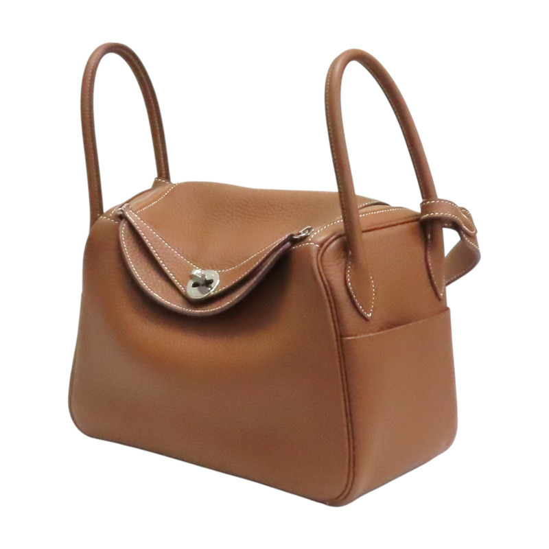 金棕色 Taurillon牛皮 Lindy 26 肩背包 B刻 銀扣【HERMES 愛馬仕】 H073428CK37-2
