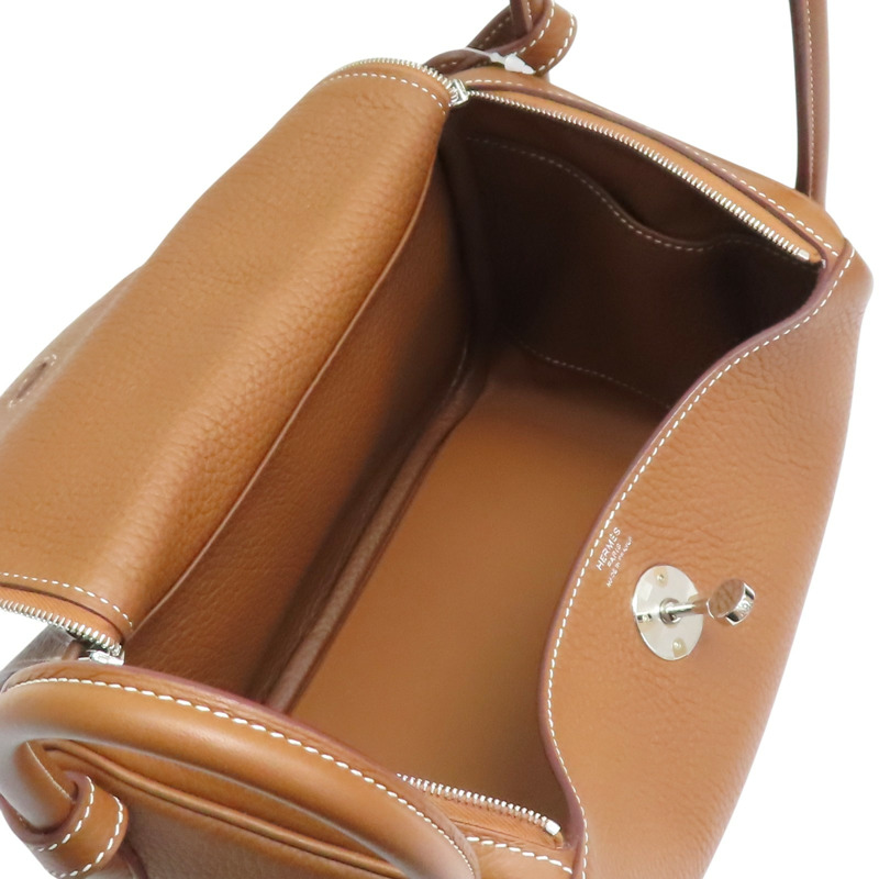 金棕色 Taurillon牛皮 Lindy 26 肩背包 B刻 銀扣【HERMES 愛馬仕】 H073428CK37-4
