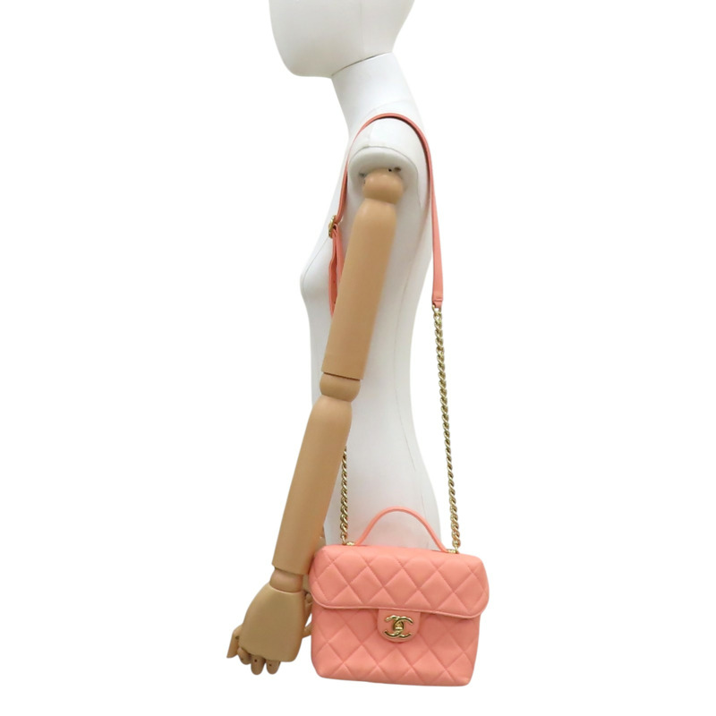 粉色 牛皮 鏈條 化妝包 肩背包【CHANEL 香奈兒】 AS3729-8