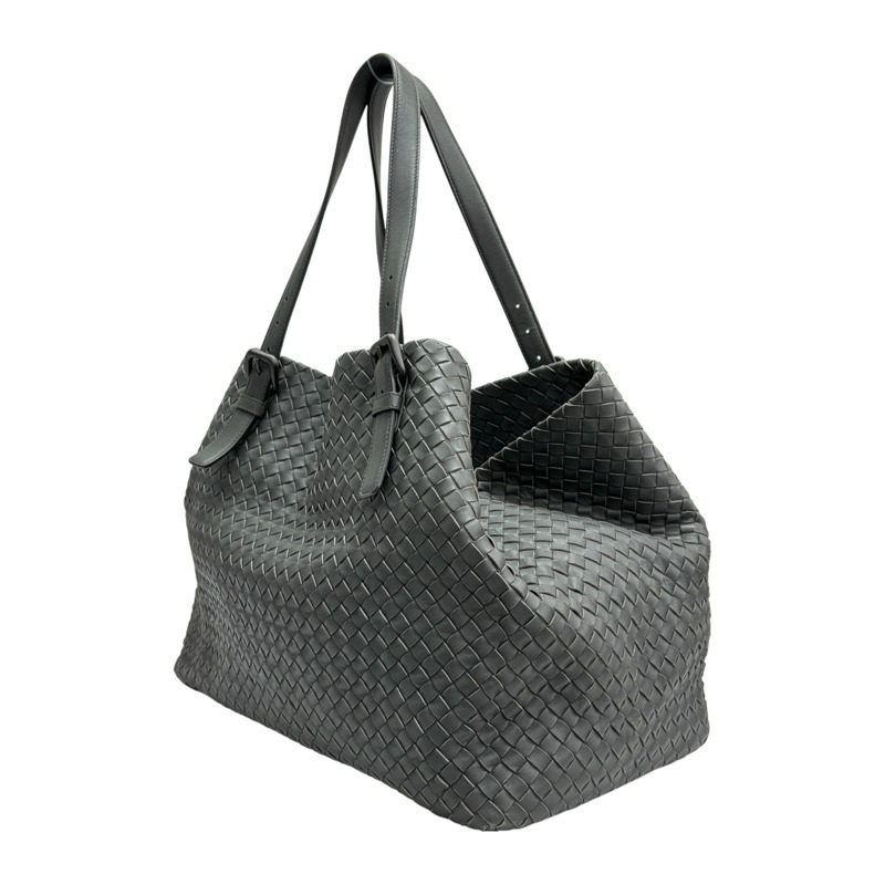 灰色 羊皮編織 Cesta 手提包【BOTTEGA VENETA BV 寶緹嘉】 272154-1