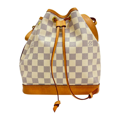 白棋盤格帆布 Noe BB 水桶包【LOUIS VUITTON LV 路易威登】 N40594