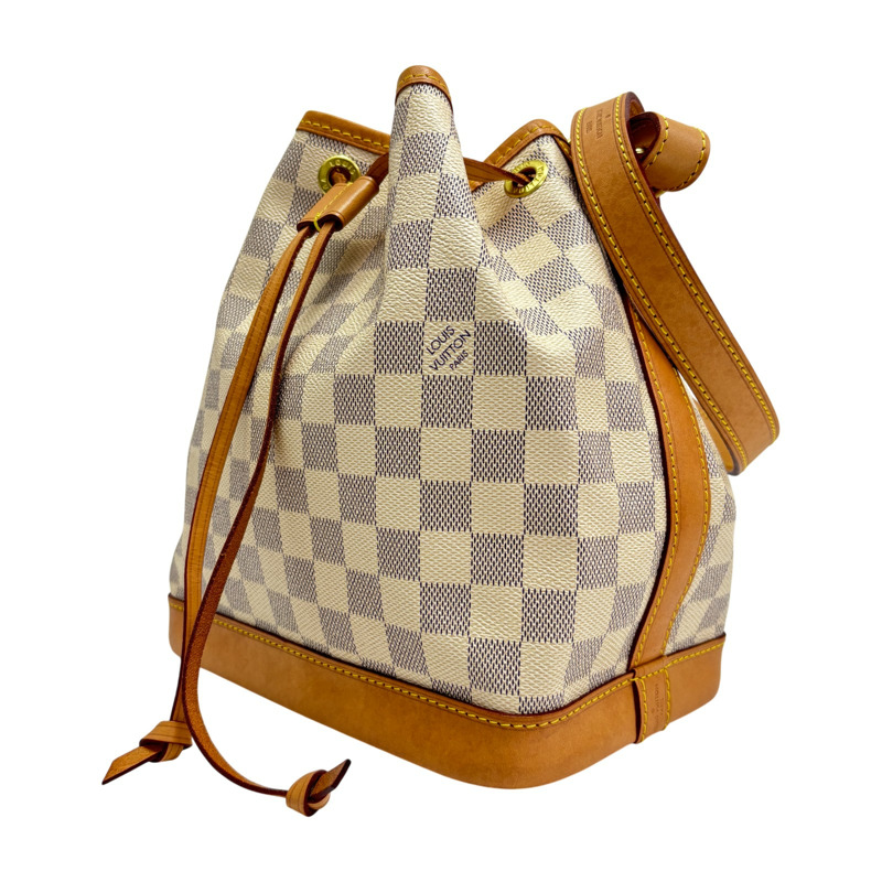 白棋盤格帆布 Noe BB 水桶包【LOUIS VUITTON LV 路易威登】 N40594-1