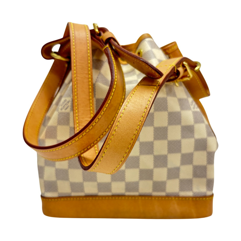 白棋盤格帆布 Noe BB 水桶包【LOUIS VUITTON LV 路易威登】 N40594-2