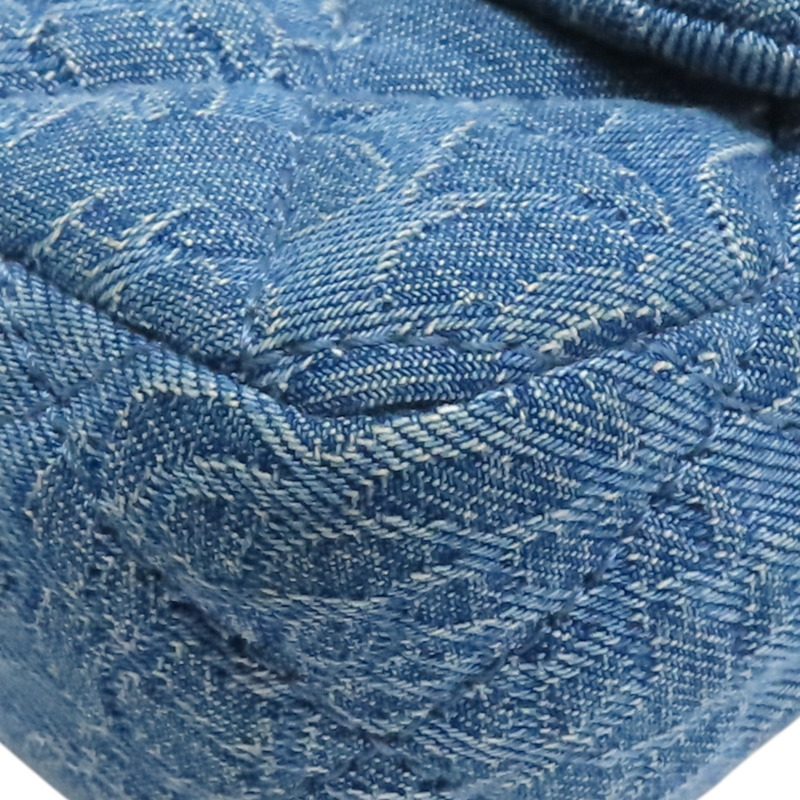 藍色 山茶花 牛仔布 Sweetheart 翻蓋包 肩背包【CHANEL 香奈兒】 AS3829-9