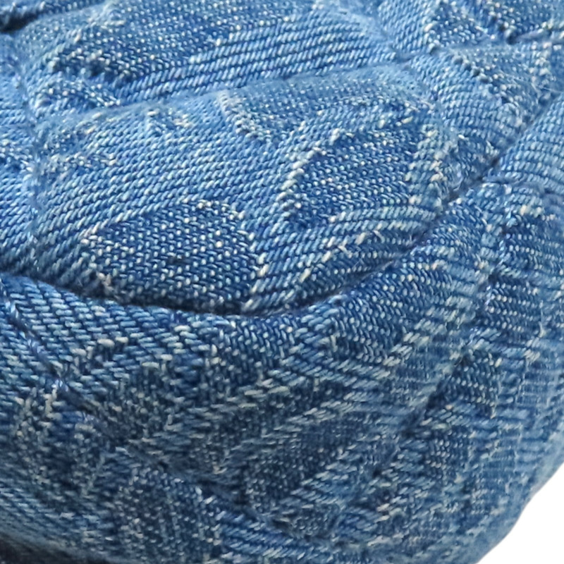 藍色 山茶花 牛仔布 Sweetheart 翻蓋包 肩背包【CHANEL 香奈兒】 AS3829-12