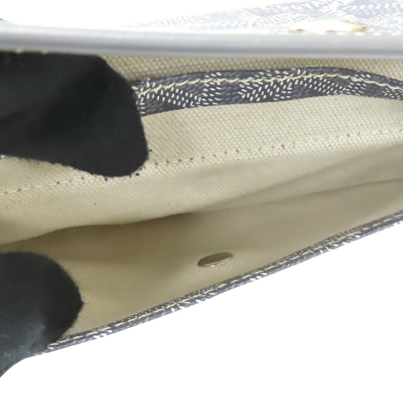 灰色 Goyardine帆布 Saint Louis PM 肩背包 有筆跡【GOYARD 高雅德】 STLOUIPMLTY-5