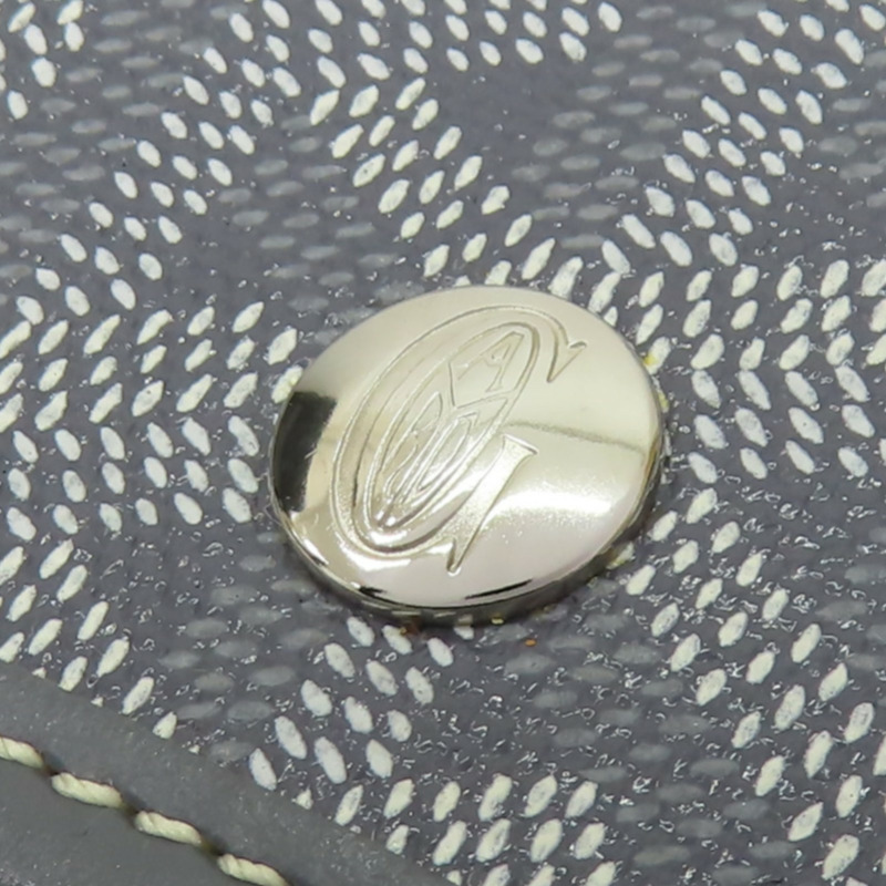 灰色 Goyardine帆布 Saint Louis PM 肩背包 有筆跡【GOYARD 高雅德】 STLOUIPMLTY-13