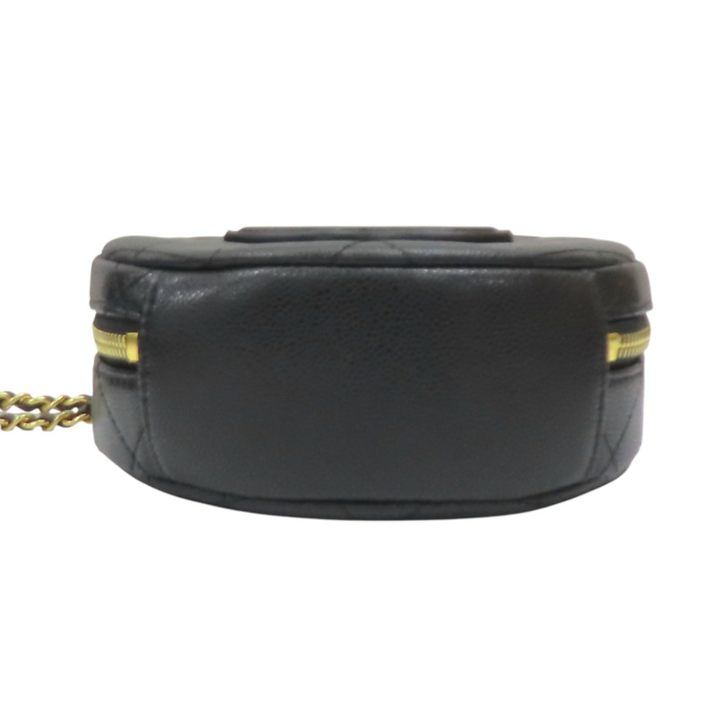 黑色 荔枝紋 牛皮 化妝包 肩背包【CHANEL 香奈兒】 AS3875-3