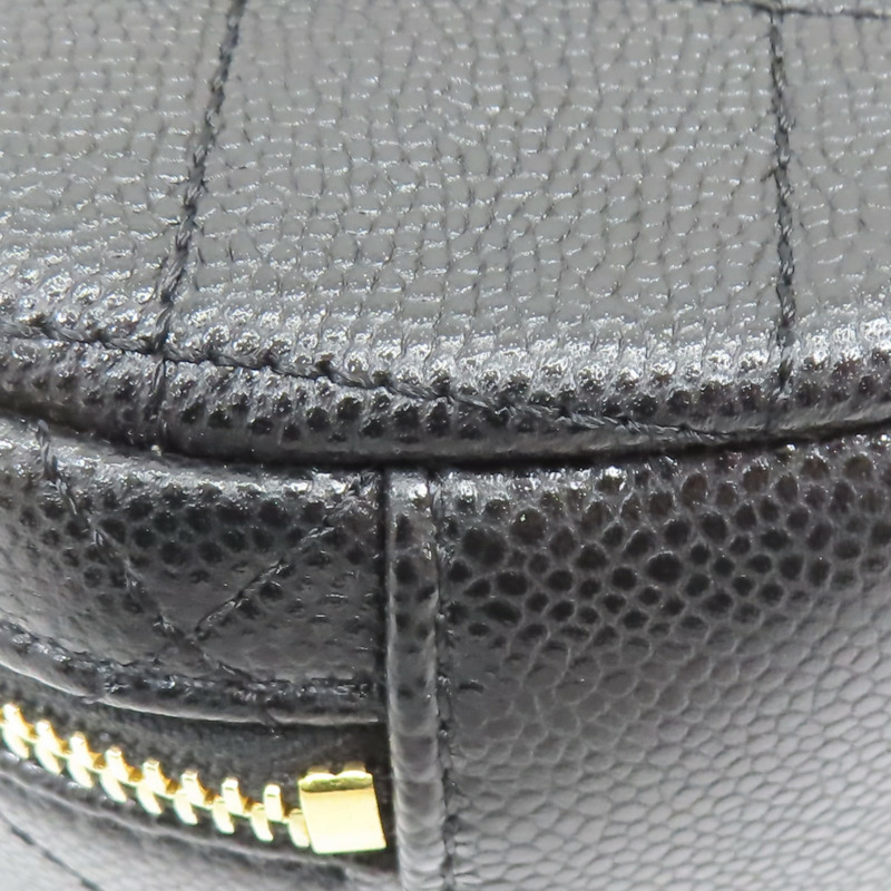 黑色 荔枝紋 牛皮 化妝包 肩背包【CHANEL 香奈兒】 AS3875-8