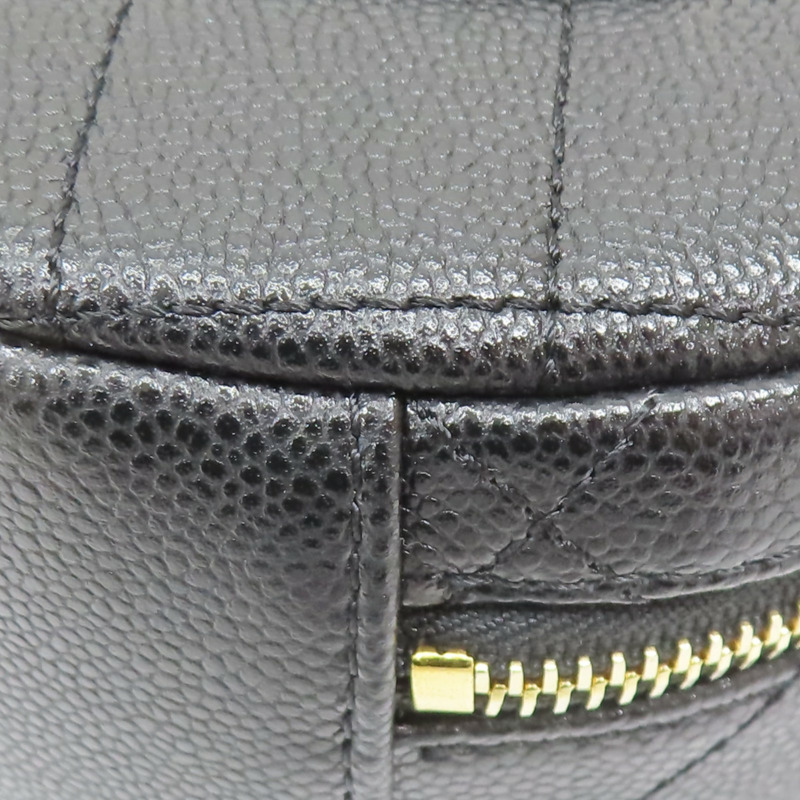 黑色 荔枝紋 牛皮 化妝包 肩背包【CHANEL 香奈兒】 AS3875-9