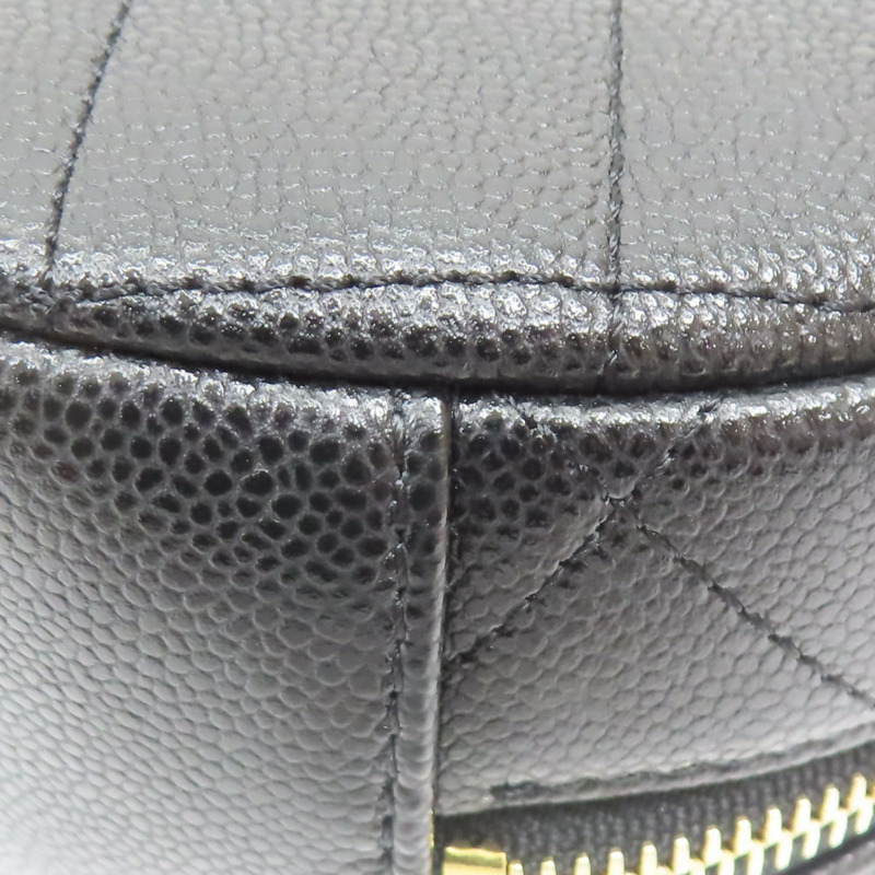 黑色 荔枝紋 牛皮 化妝包 肩背包【CHANEL 香奈兒】 AS3875-11