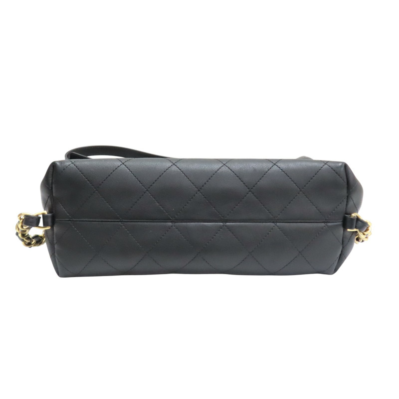 黑色 牛皮 HOBO 肩背包 金扣【CHANEL 香奈兒】 AS5523-3