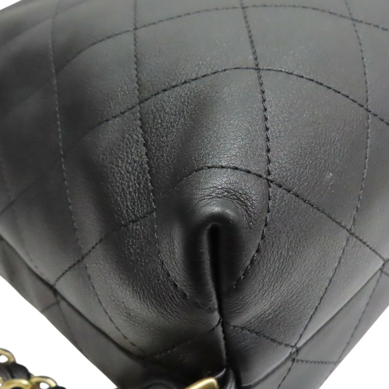 黑色 牛皮 HOBO 肩背包 金扣【CHANEL 香奈兒】 AS5523-9